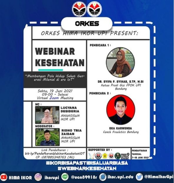 KEGIATAN KEMAHASISWAN HIMA IKOR: Webinar Nasional Kesehatan Olahraga Tahun 2021