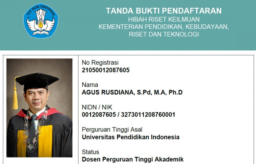 Dosen IKOR Agus Rusdiana, S.Pd., MA., Ph.D., Mendapatkan Hibah Penelitian Mandiri Kompetisi Nasional “Riset Keilmuan” dari Kementerian Pendidikan, Kebudayaan, Riset dan Teknologi 2021