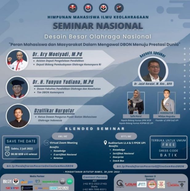 Himpunan Mahasiswa Ilmu Keolahragaan FPOK UPI Meyelenggarakan Seminar Nasional Tahun 2022
