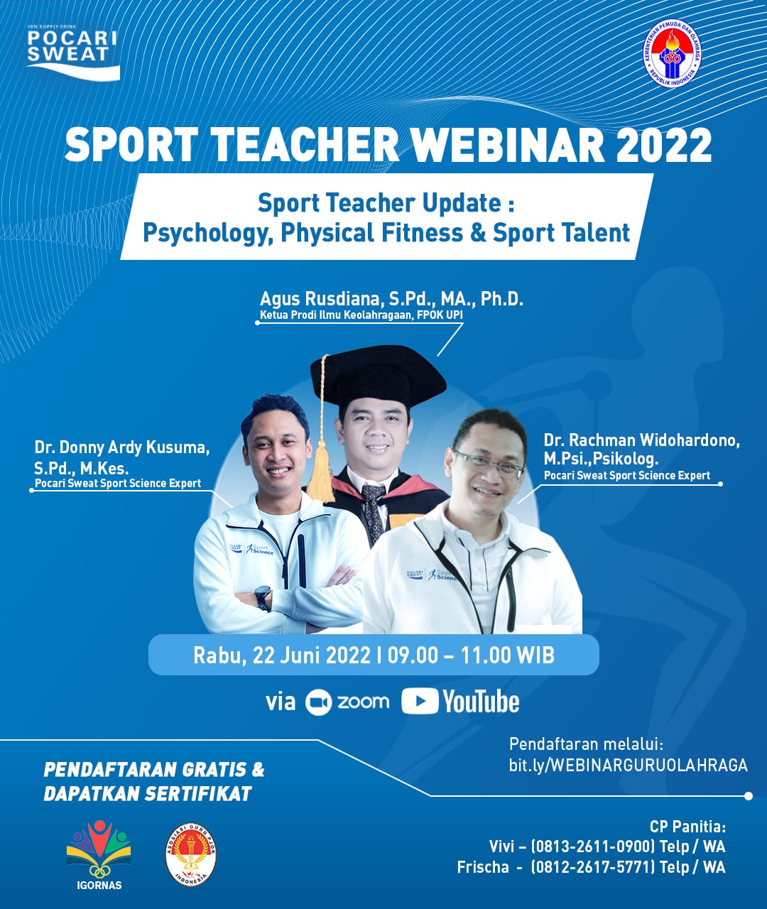 Prodi Ilmu Keolahragaan FPOK UPI Bekerjasama Dengan POCARI SWEAT Menyelenggrakan “Sport Teacher Webinar 2022”